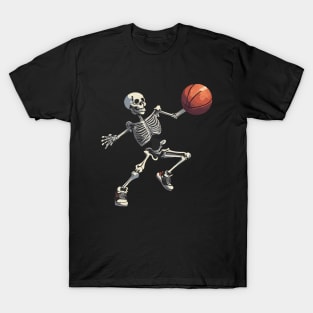 Skeleton Playing basketball - Just a Skeleton who love  basketball -DUNK T-Shirt